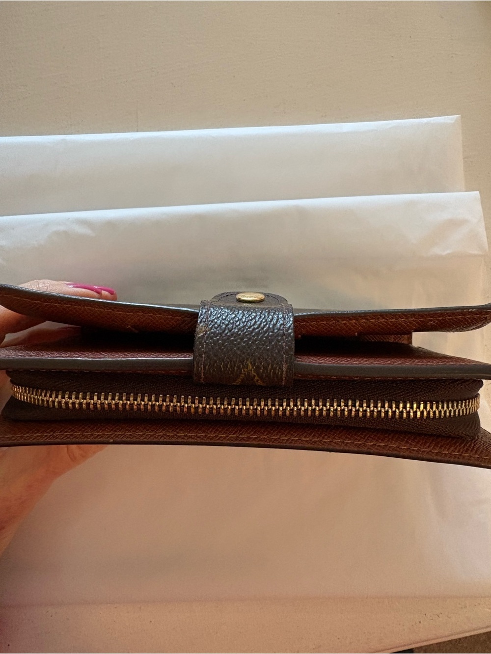 Louis Vuitton Monogram Canvas Porte Papier Bifold Wallet - Brown/Gold - Picture 10 of 10
